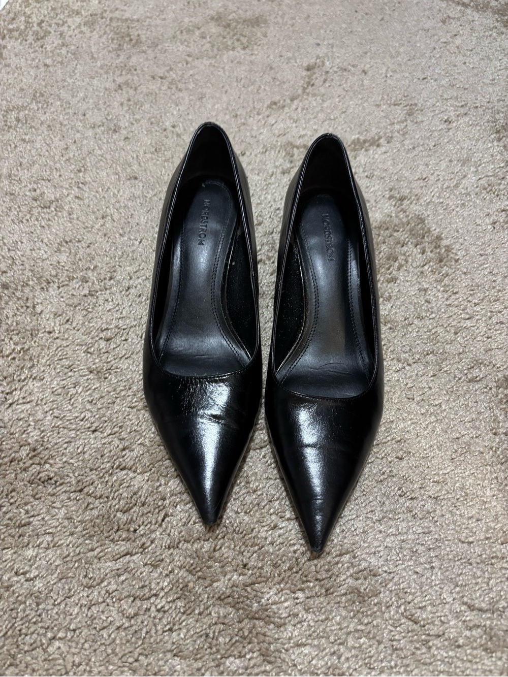 Nordstrom black leather heel size 8